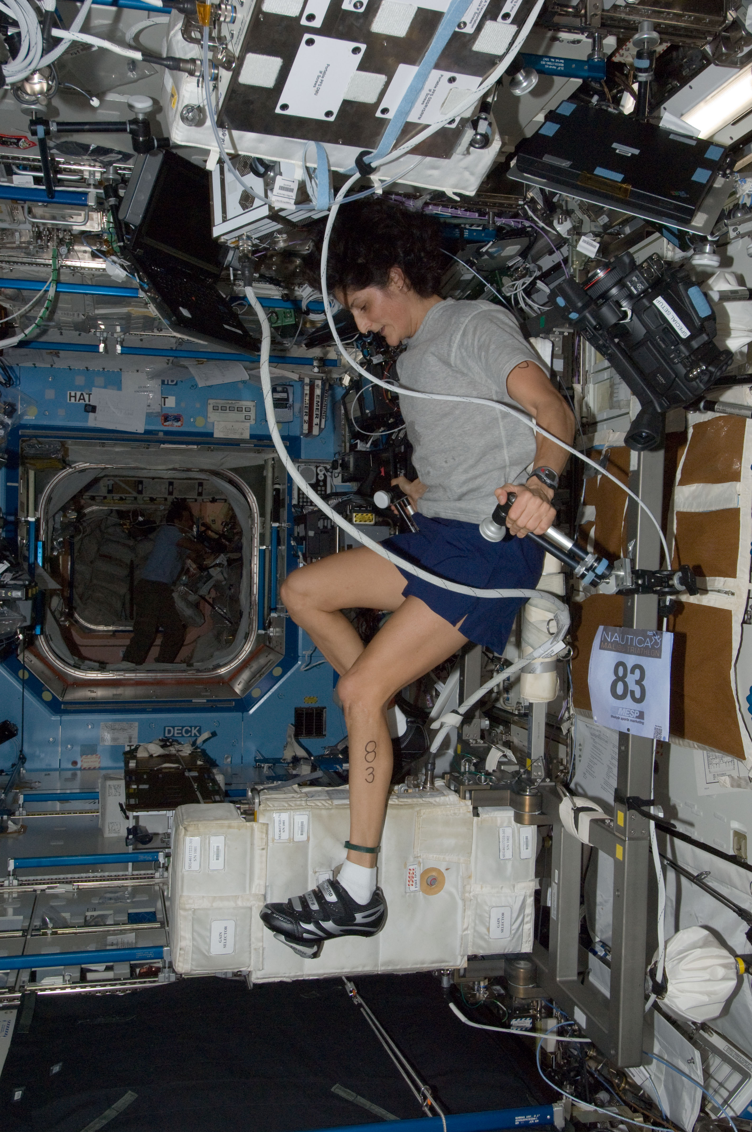 Sunita Williams Exercises in Destiny Laboratory
