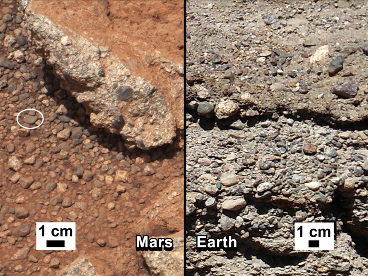 Rock Outcrops on Mars and Earth
