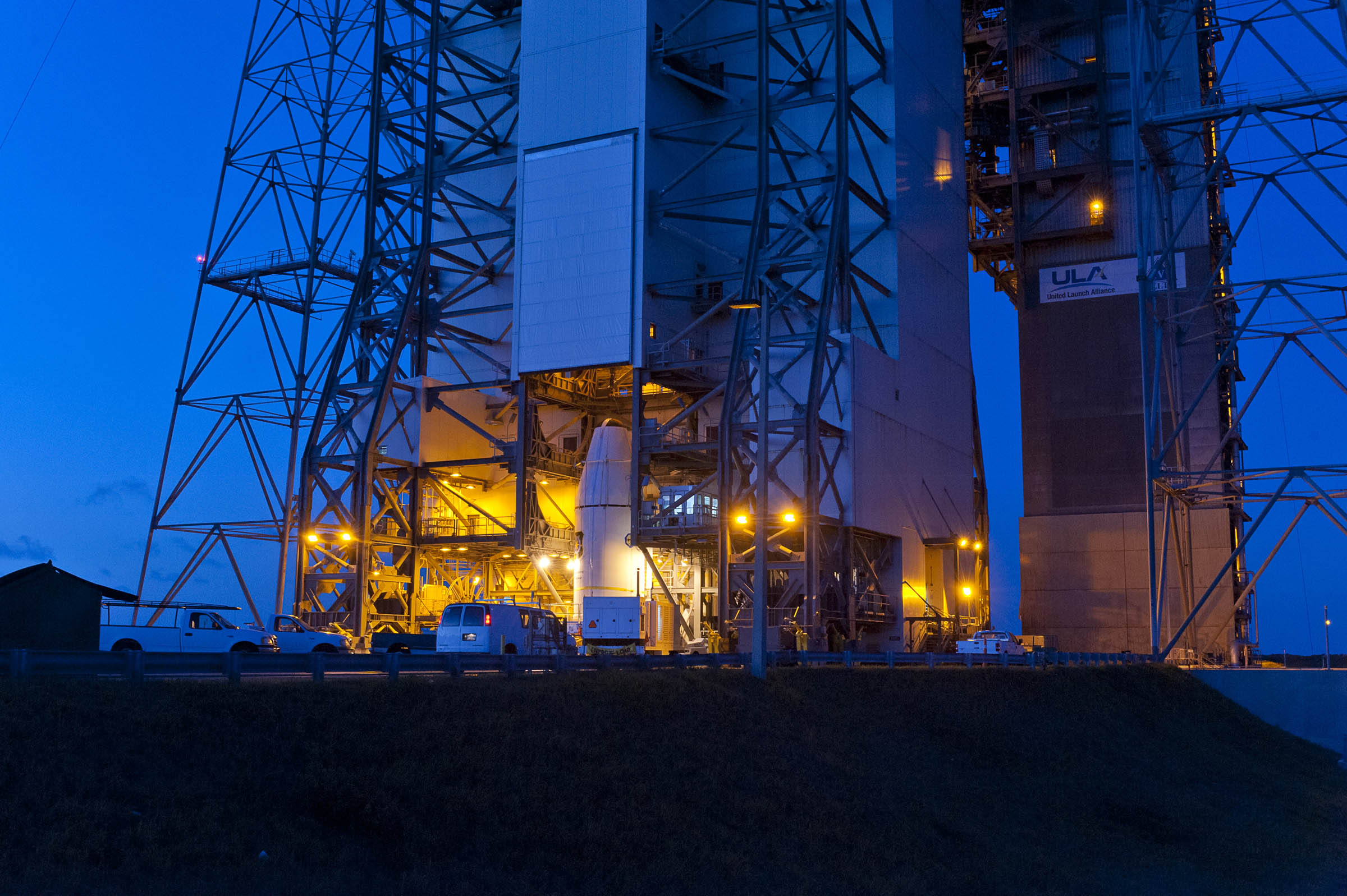 GPS IIF-3 Satellite Encapsulated Inside Payload Fairing