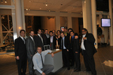 Members of Space Concordia. From left to right: Tiago Leao, Tyson Boer, Alex Potapov (crouched), Ivan Ivanov, Shawn Stoute, Gregory Gibson, Stefanos Dermenakis, Scott Gleason (faculty advisor), Michelle Boyce, Nick Sweet, Bill Pontikakis (advisor), Alex Teodor Ionita, Mehdi Sabzalian, and Advisor John Salik.
