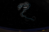 This sky map shows the location of the Draco constellation in the night sky tonight at 9 p.m. local time as viewed from mid-northern latitudes. The annual Draconid meteor shower appears to radiate out of Draco each year.