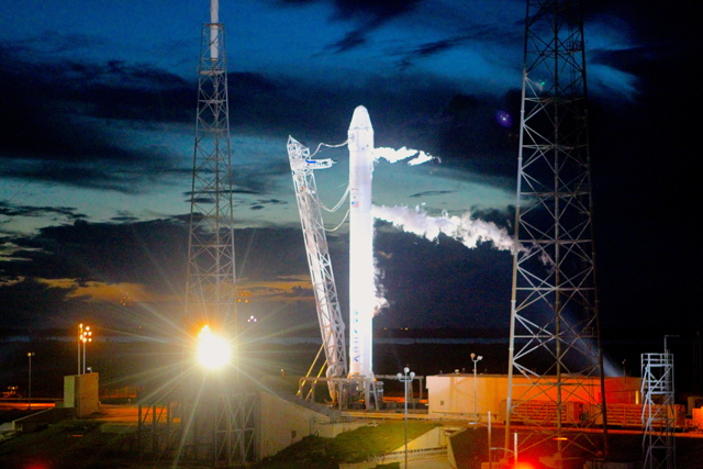 SpaceX Falcon 9 Rocket Night View