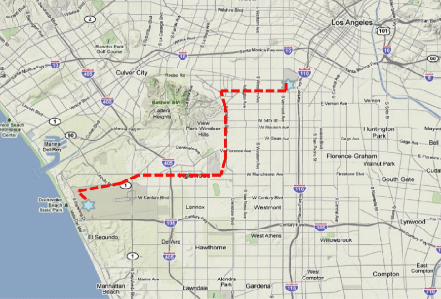 Shuttle Endeavour's Route Through Los Angeles