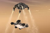 The recent landing of Curiosity, the mega-rover for Mars, made use of a Sky Crane concept that might prove useful in the future to plop down on the Red Planet a sample return mission.