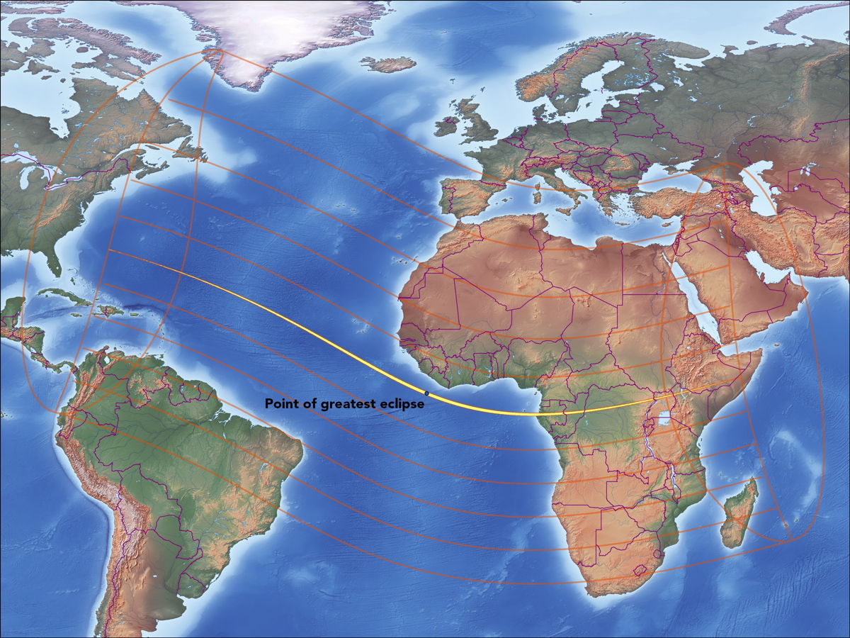 November 2013 Solar Eclipse Map