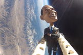 The students of the Earth to Sky project sent a bobblehead doll of President Obama flying on a weather balloon over Owens Valley, CA, on Nov. 5, 2012, in honor of Election Day.