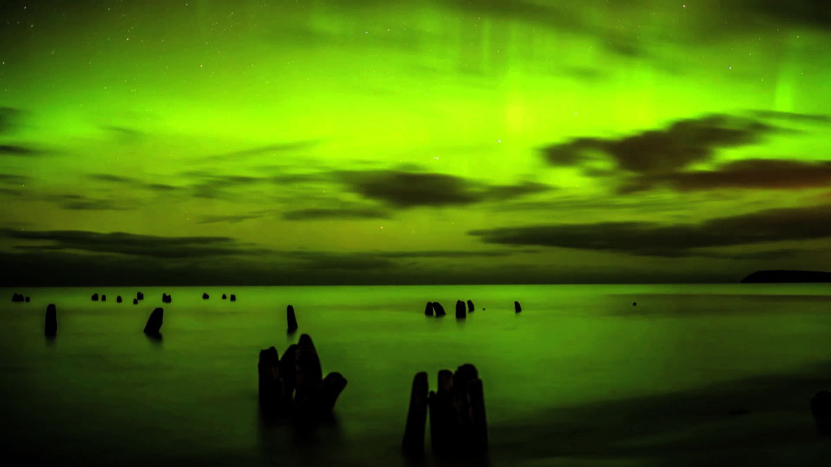 Video Still of Northern Lights Over Leland, MI #2
