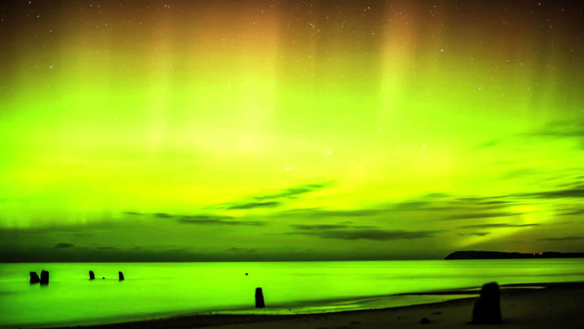 Video Still of Northern Lights Over Leland, MI #3