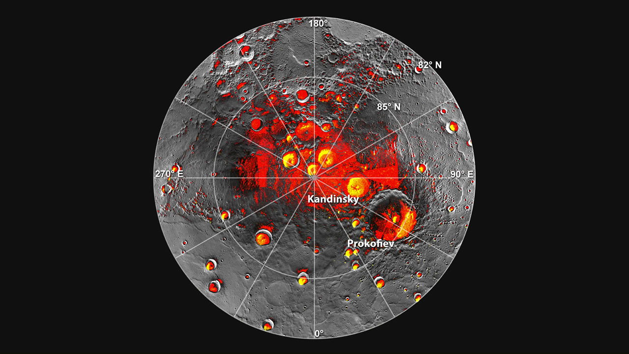 Mercury's North Polar Regions in Shadow
