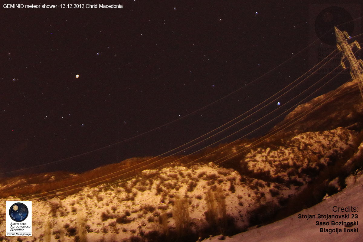 2012 Geminid Meteor Over Ohrid, Macedonia 2