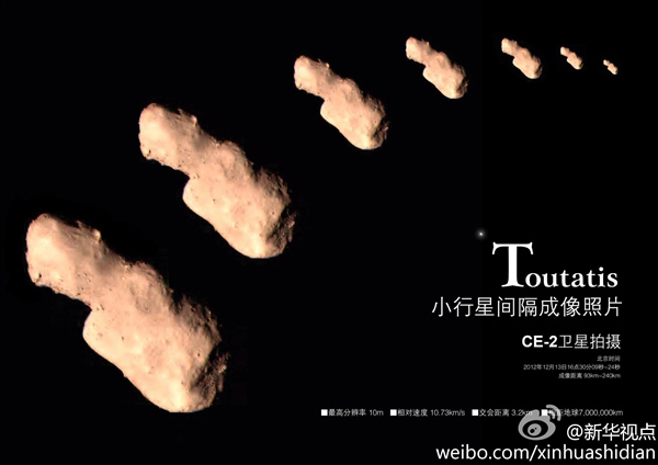 Chinese Spacecraft Flies by Asteroid Toutatis