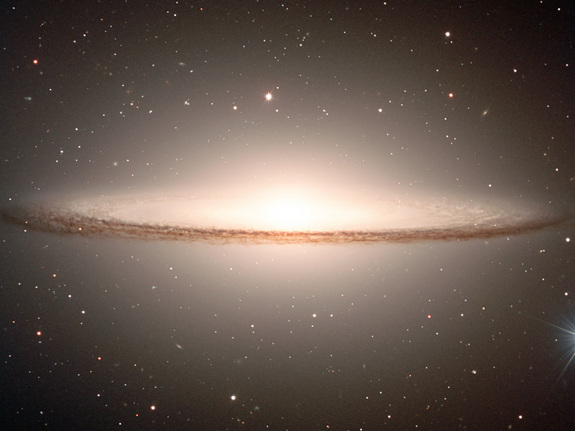 Image of the famous early-type spiral galaxy Messier 104, widely known as the "Sombrero" (the Mexican hat) because of its particular shape.