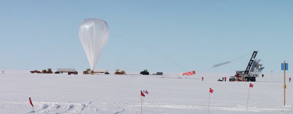 The BLAST balloon-borne telescope experiment prepares for its fourth liftoff on Dec. 27, 2010.