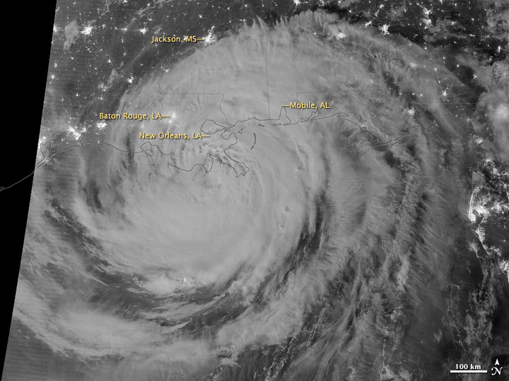 Night View of Hurricane Isaac