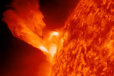 This still from a NASA video shows the New Year's Eve sun eruption of Dec. 31, 2012, to kick off the New Year. NASA's Solar Dynamics Observatory captured the video.