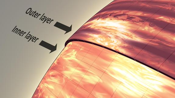 This artist's concept shows the brown dwarf 2MASSJ22282889-431026, which has a turbulent atmosphere somewhat similar to the giant planet Jupiter's.