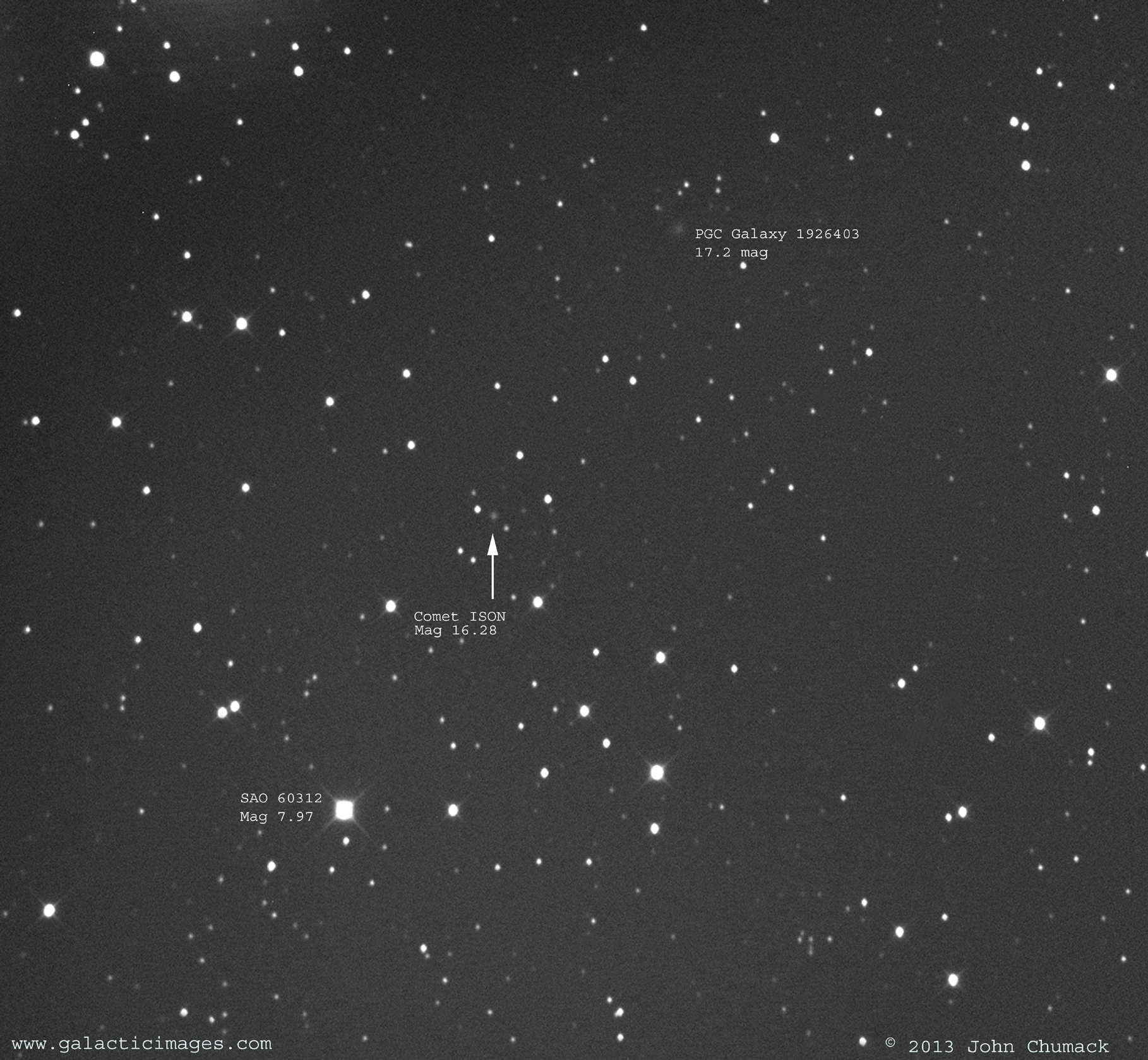 Comet ISON in Night Sky