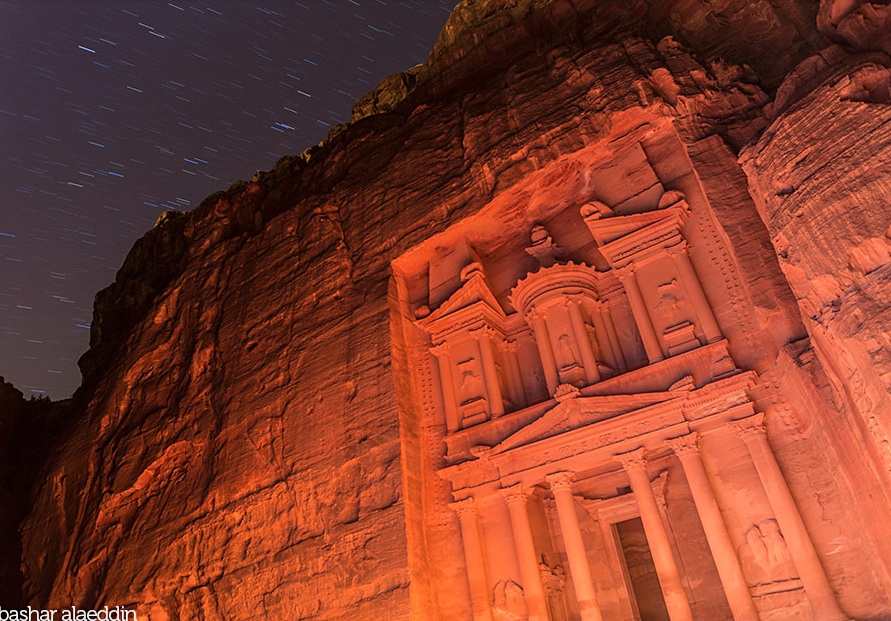 Star trails over Petra