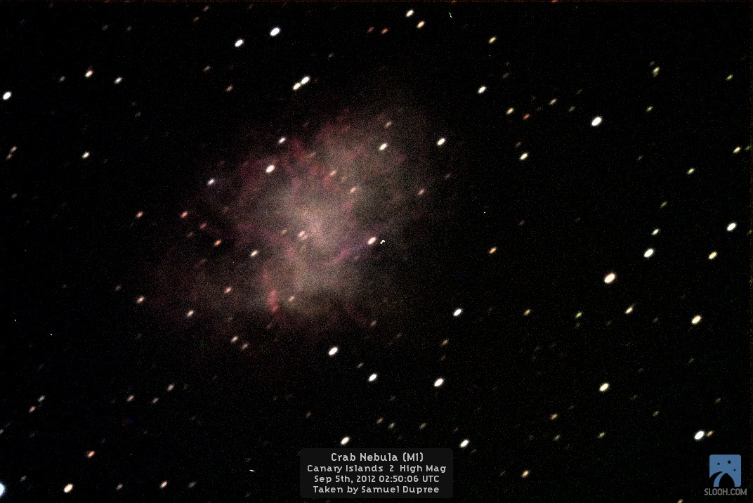 Crab Nebula by Slooh Space Camera