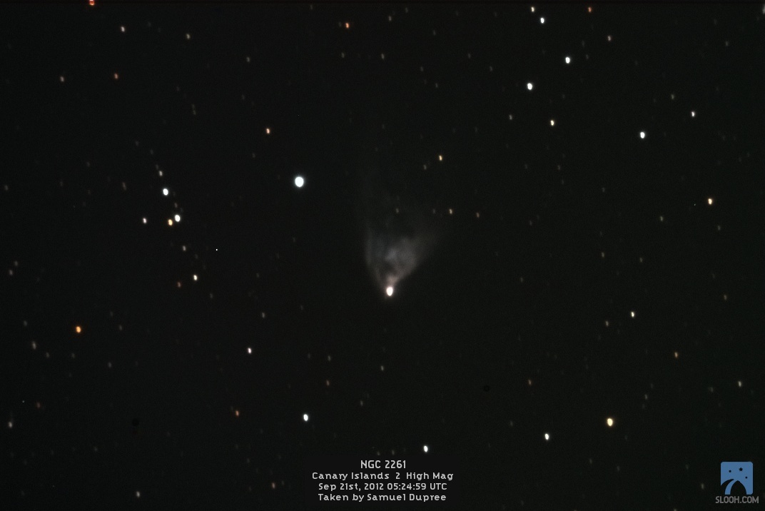 Hubble's Variable Nebula by Slooh Cam