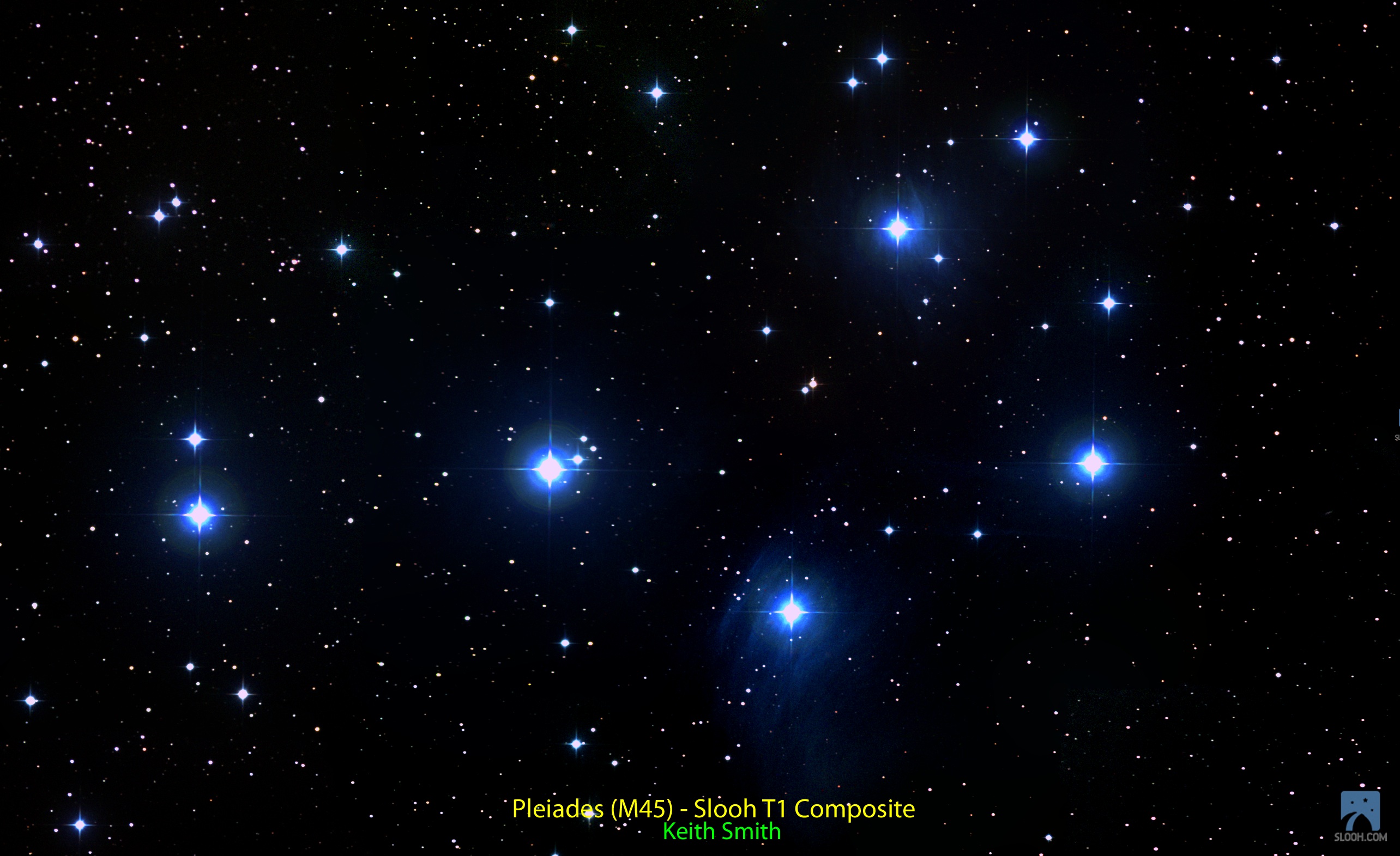 Pleiades by Slooh's T1 Telescope