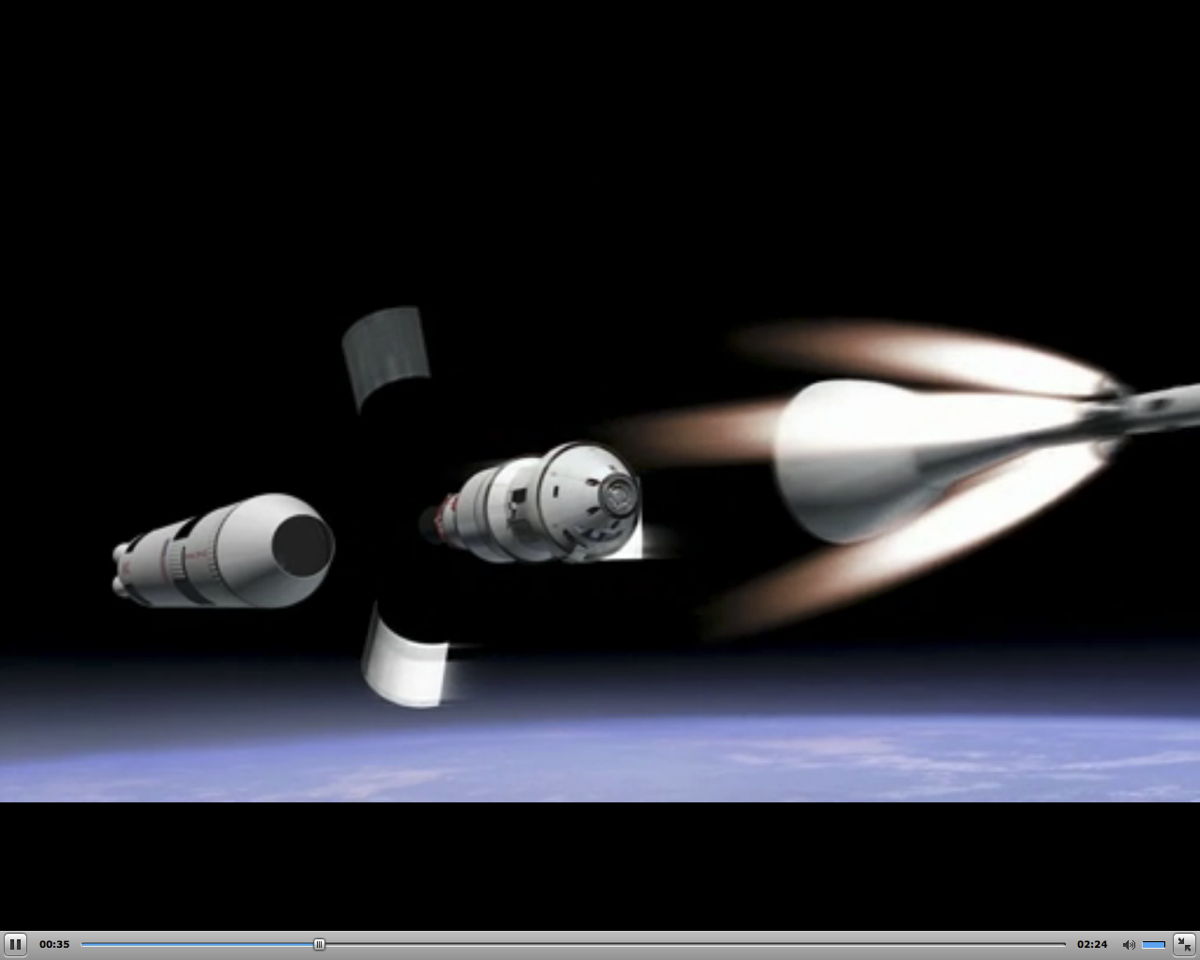 Orion Capsule 2017 Test Flight Stage Separation