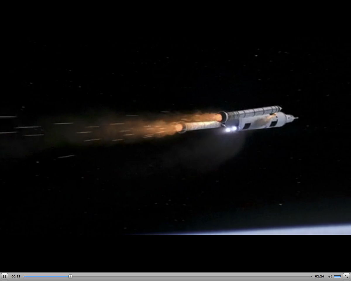Orion Capsule 2017 Test Flight Boosters Jettisoned