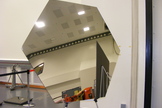 An example of one of the eighteen hexagonal mirrors that JWST will carry. The final mirrors will have a thin coat of gold to increase their reflectiveness.