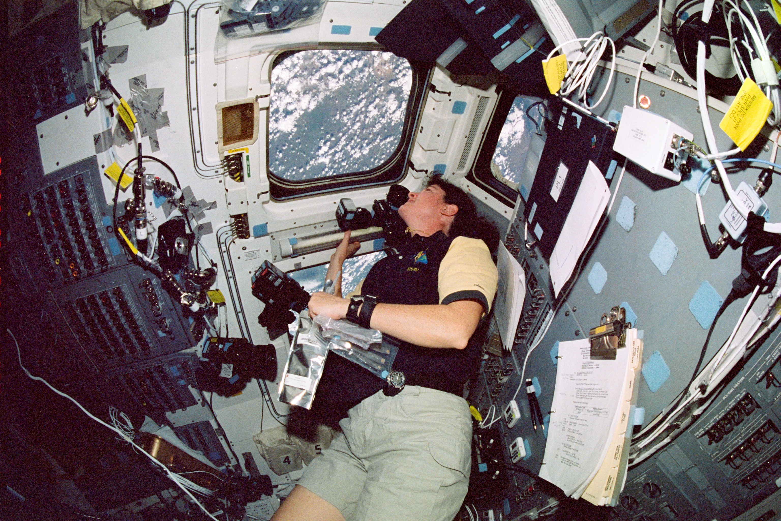 Astronaut Laurel Clark Looks Out