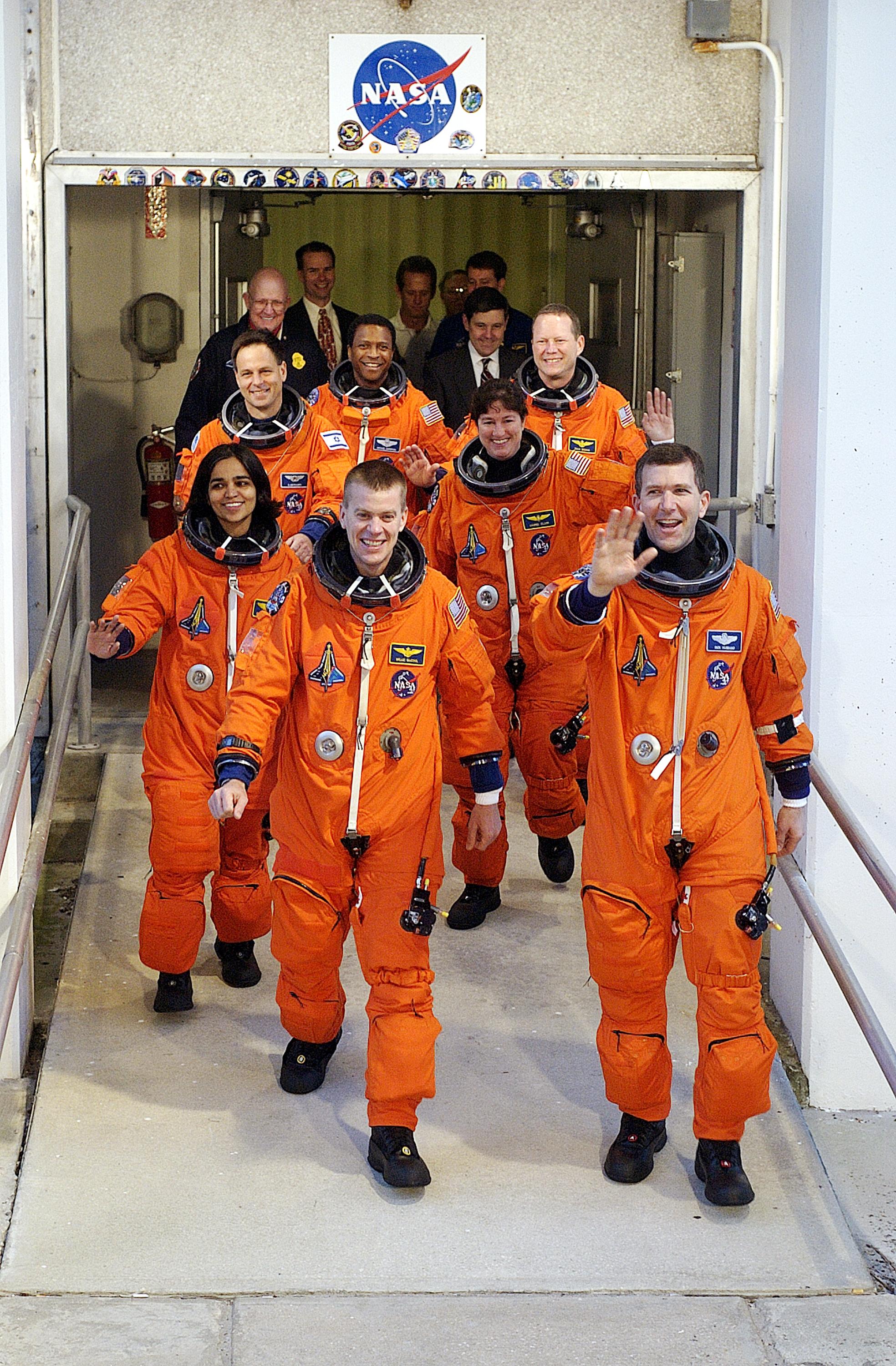 Shuttle Columbia's STS-107 Crew: Walkout
