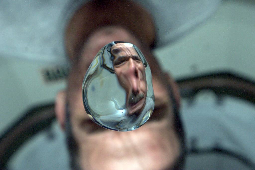Weightless Funhouse Mirror in Space