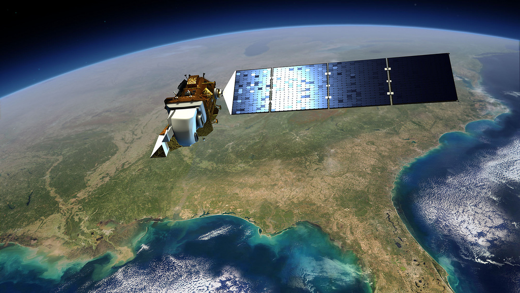 Artist Impression of Landsat in Orbit