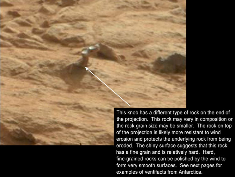 Close-up of Martian 'Door Handle' Rock