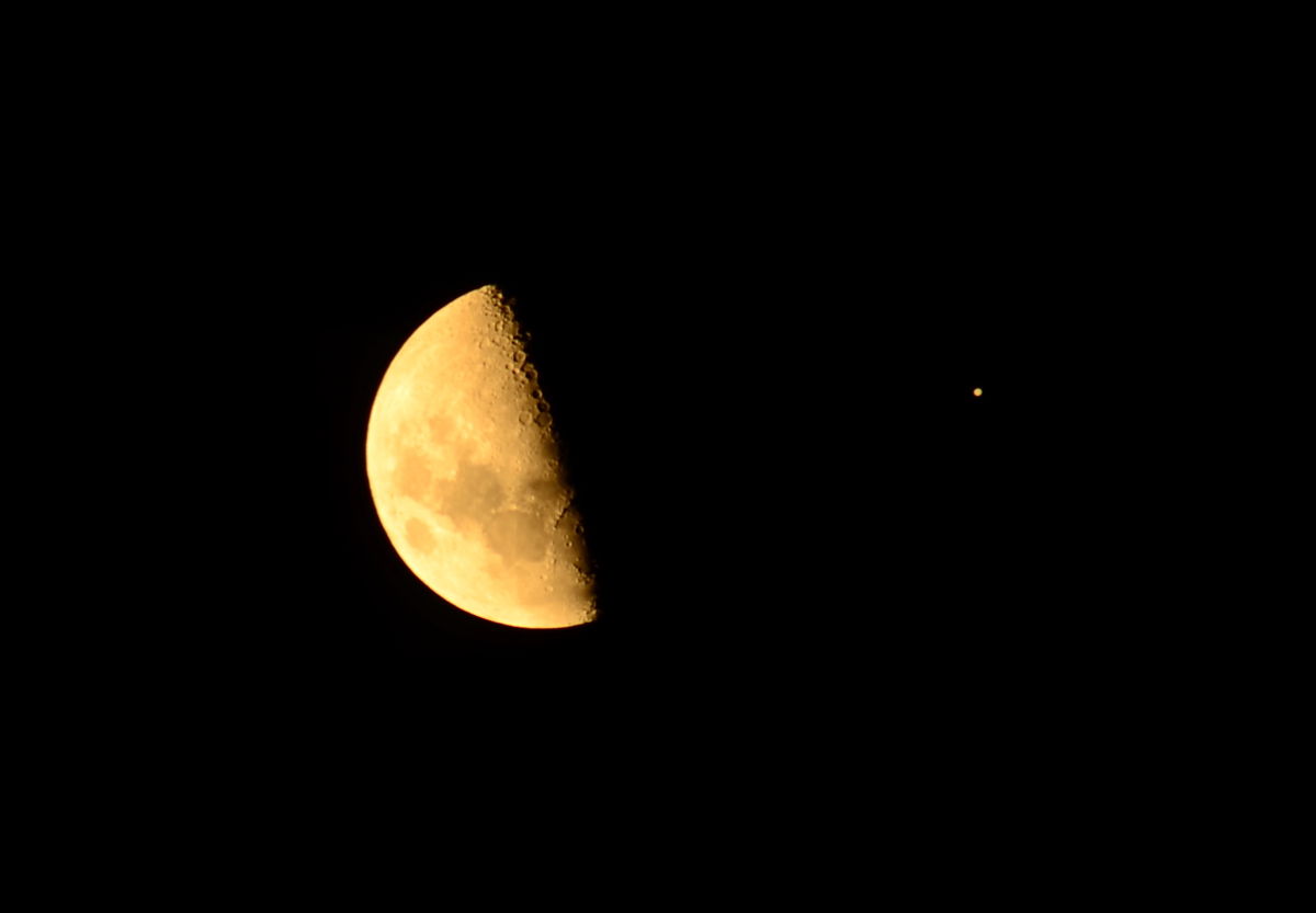 Jupiter and the Moon Seen Over Ballarat, Australia