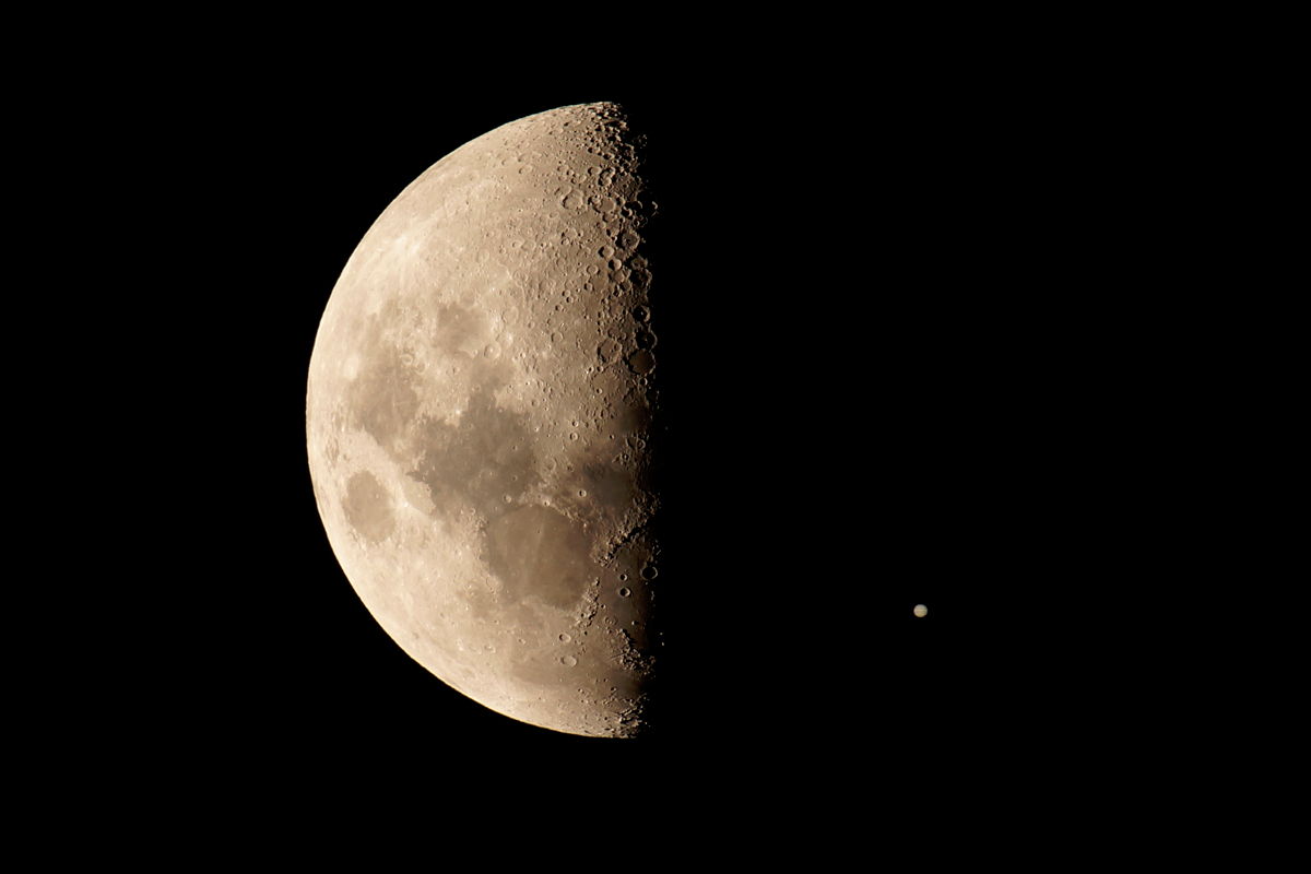 Jupiter and the Moon Seen Over Perth, Western Australia