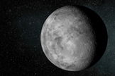 An artist's conception of the tiny alien planet Kepler-37b, which is slightly larger than Earth's moon and orbits its host star every 13 days. It likely has a surface temperature of in excess of 400 deg C (700 deg F). Image released Feb. 20, 2013.
