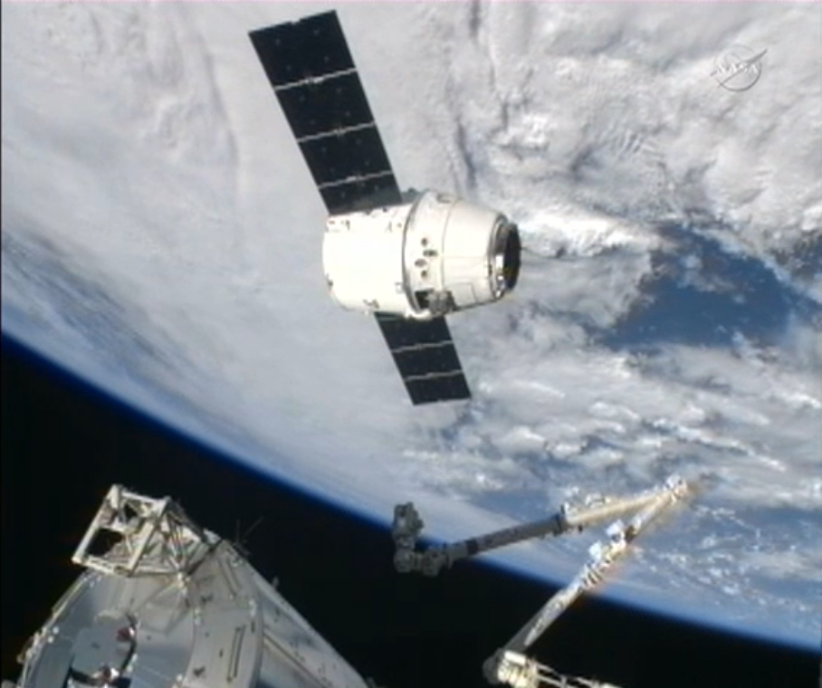 SpaceX Dragon Over Earth for CRS-2 Launch