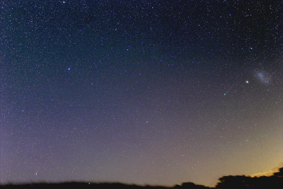Comets Lemmon and Pan-STARRS Together at Last