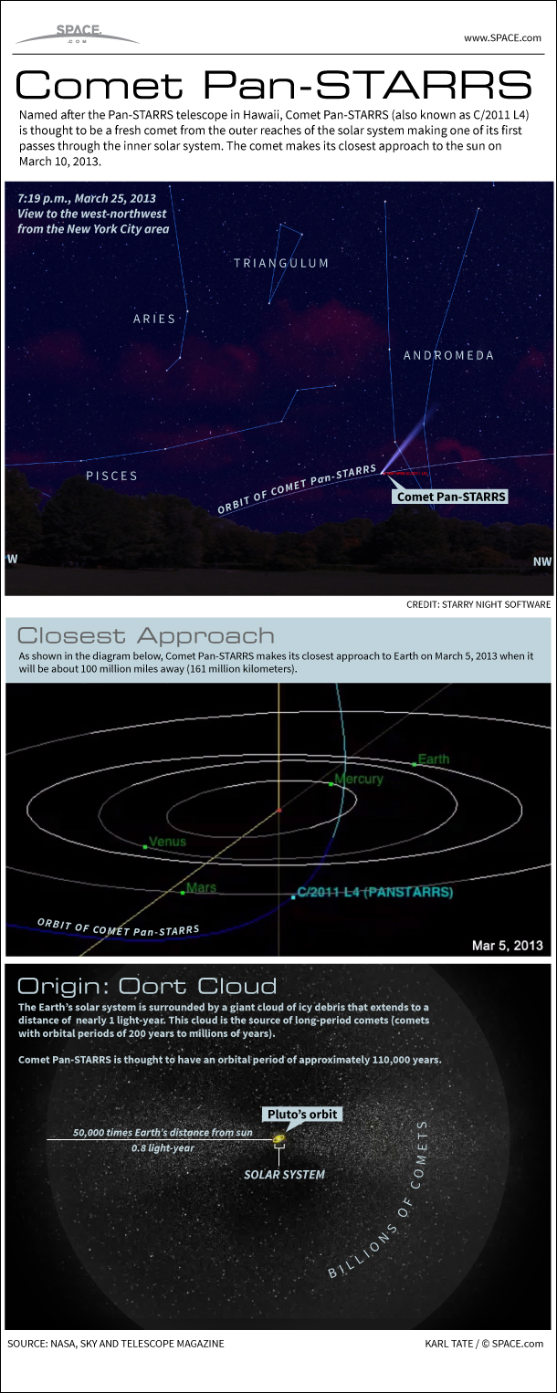 Comet Pan-STARRS in Night Sky Explained (Infographic)