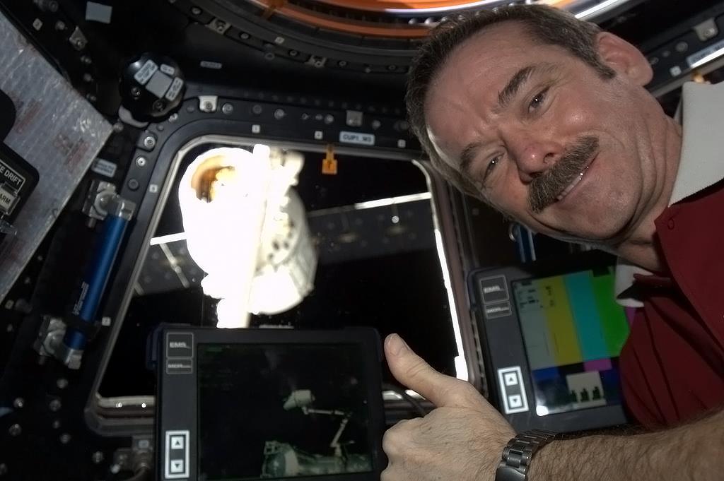 Chris Hadfield with the Dragon