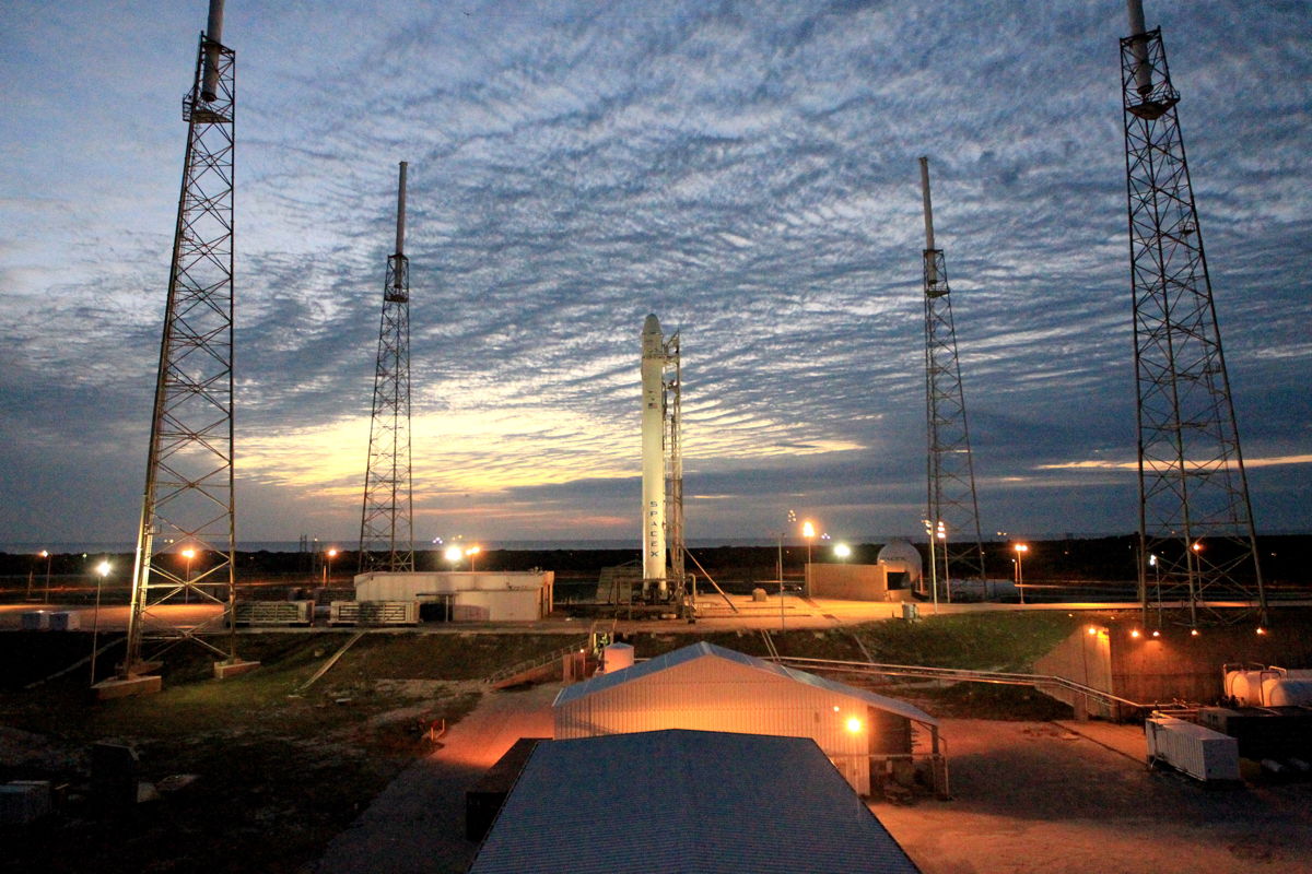 Falcon 9 and Dragon at Break of Day