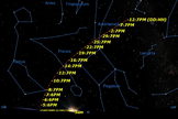 The path of Comet C/2011 L4 (Pan-STARRS) over the next month.