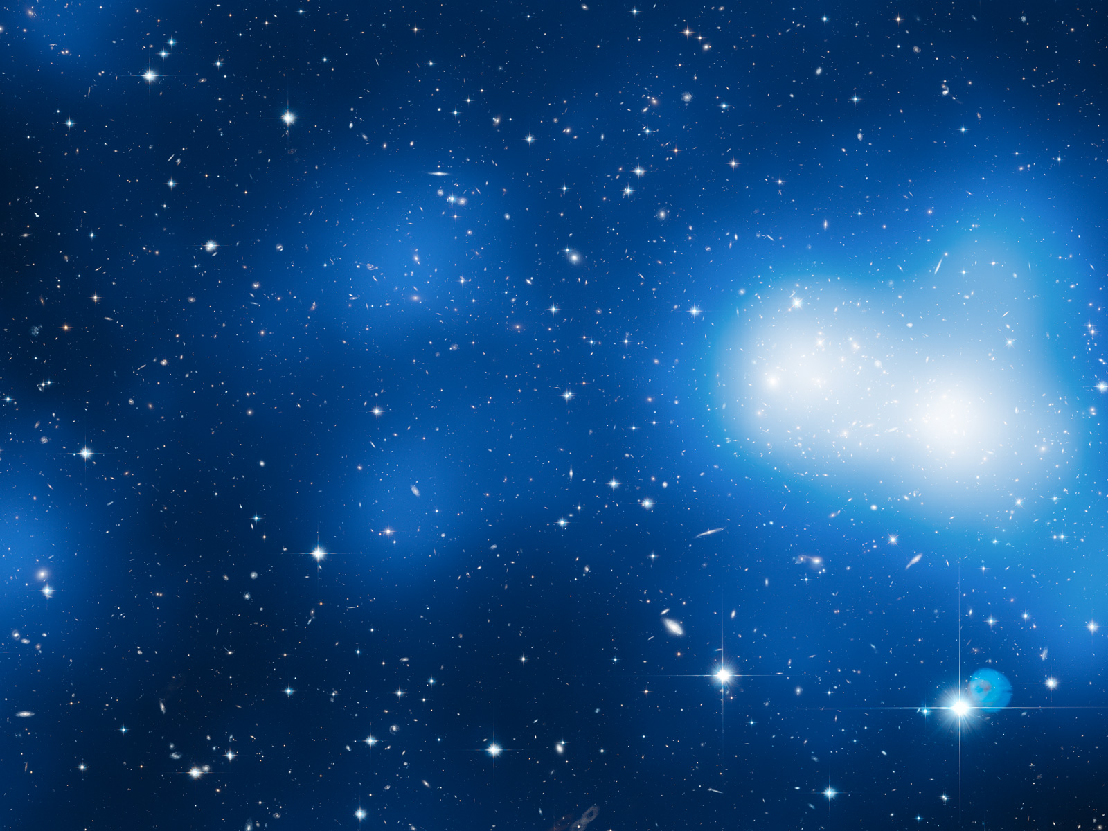 MACS J0717 with Mass Overlay Space Wallpaper