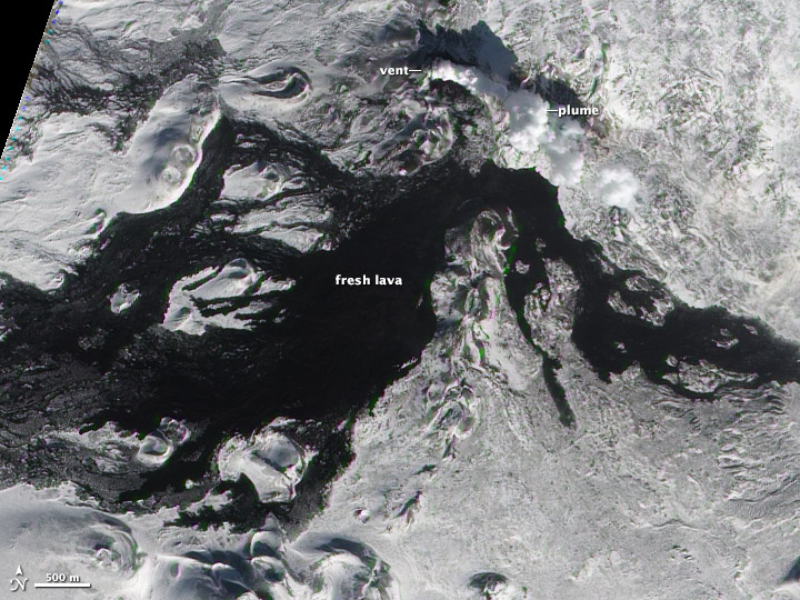Russian Volcano Carves Lava River