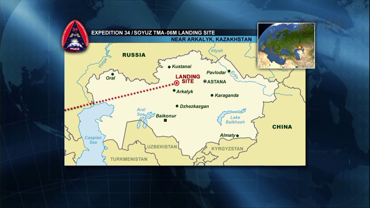 Kazakhstan Landing Zone: Expedition 34 Crew