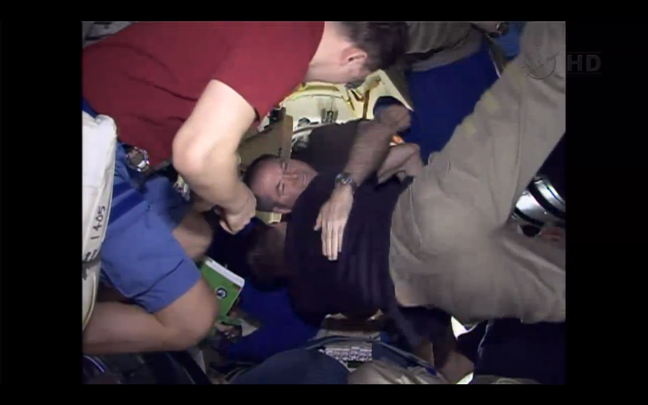 Space Station Crewmembers say Goodbye