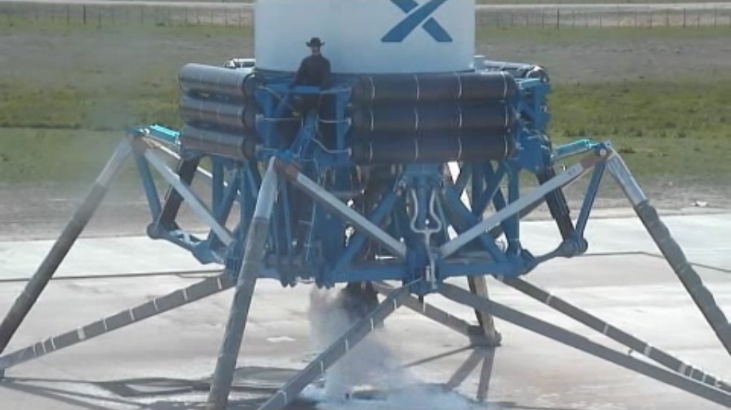 Mannequin Cowboy on SpaceX's Grasshopper Rocket