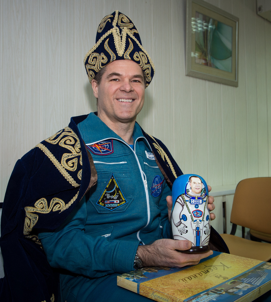 Astronaut Kevin Ford With Welcome Home Gifts