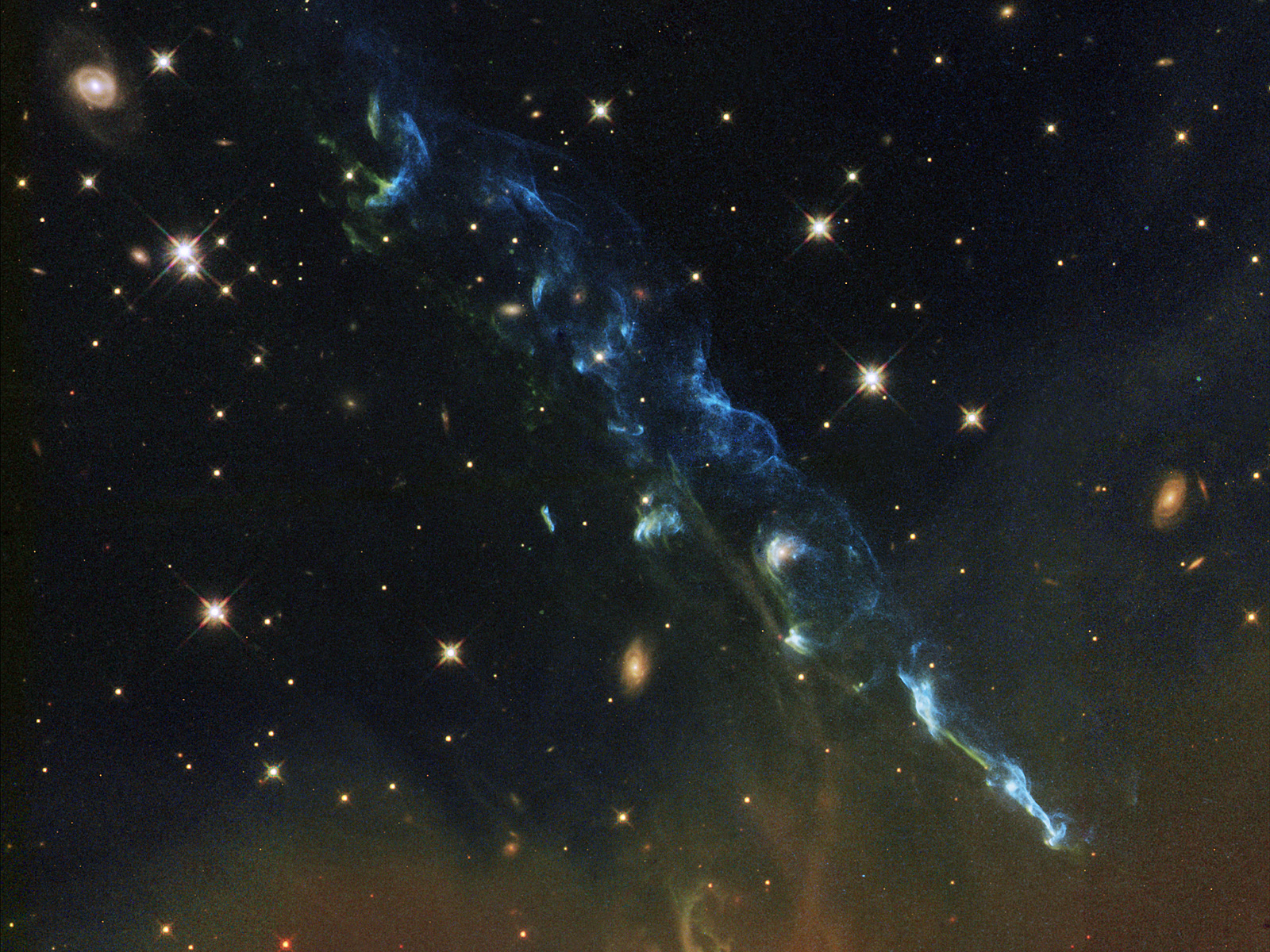 Geyser of Hot Gas from Newborn Star Herbig-Haro 110 Space Wallpaper