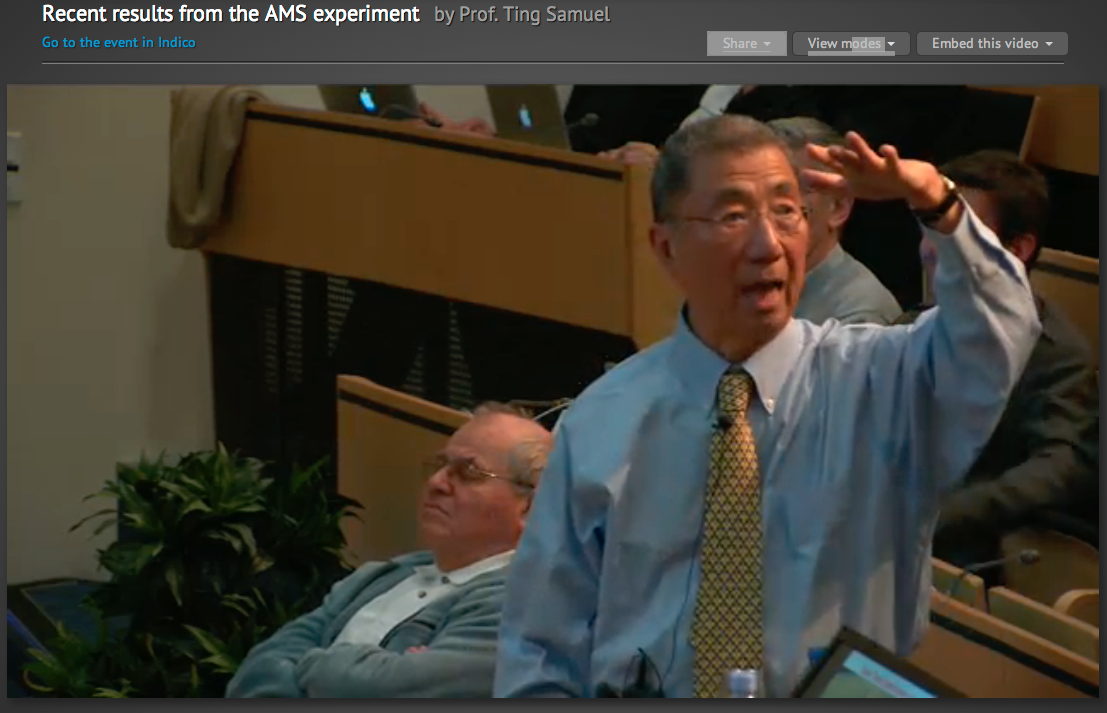 Nobel Laureate Samuel Ting Presents AMS First Result